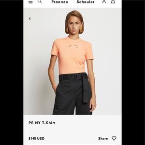 New with tags Proenza Schouler  T-Shirt in apricot with a heat pressed logo